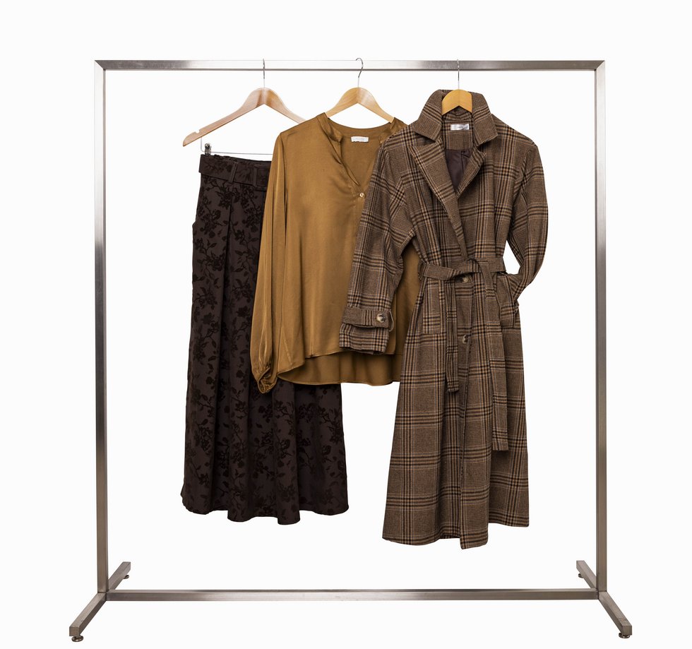 Fioretta Rock: € 99,- Bluse: € 69,- Mantel: € 169,-