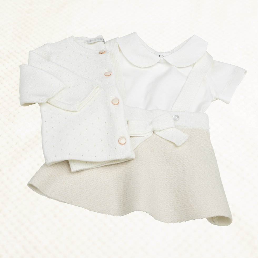 Set Baby Shirt, Rock, Weste Größen: 0 - 12 Monate