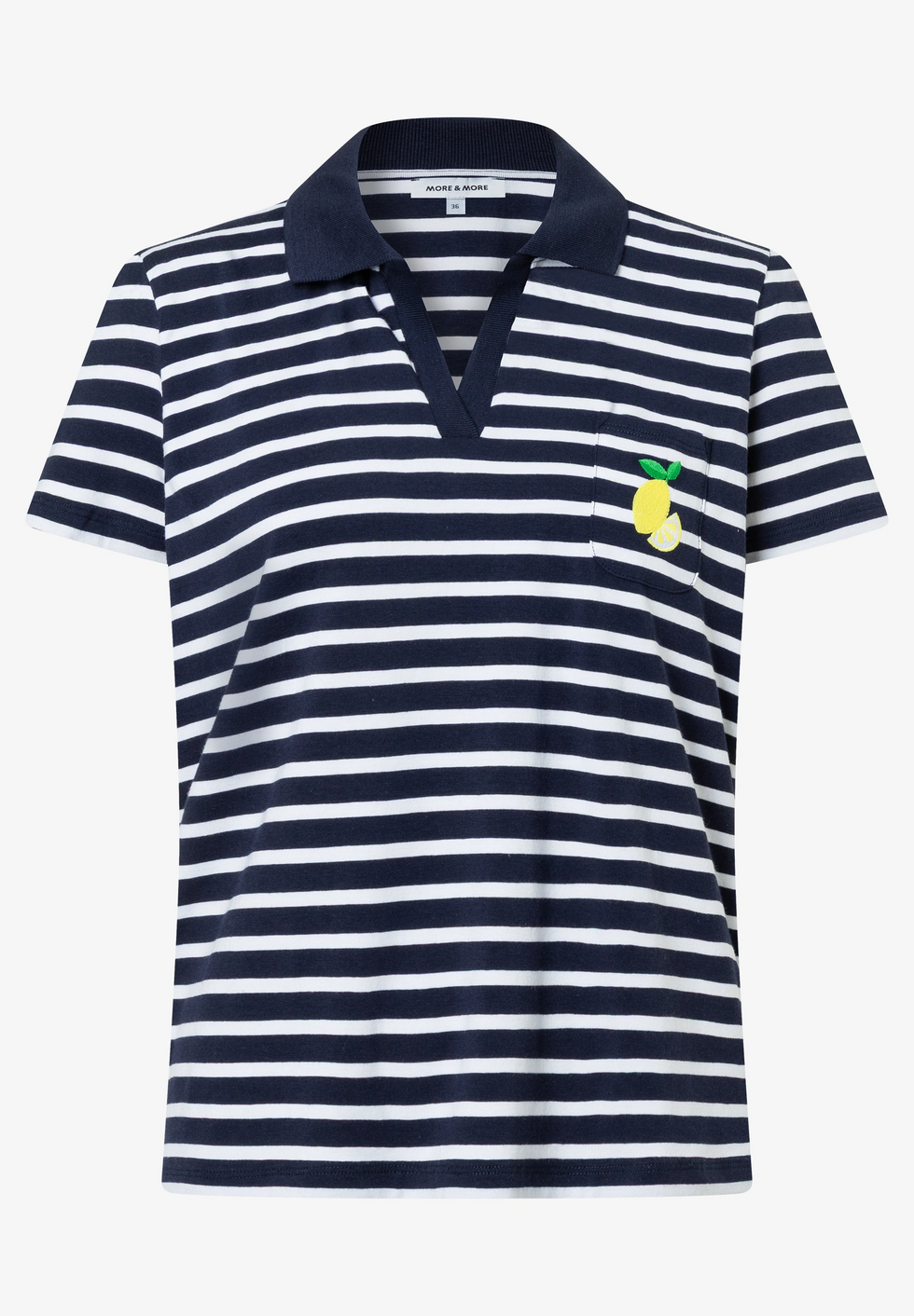 Streifenpolo mit Zitrone More&More Begreen