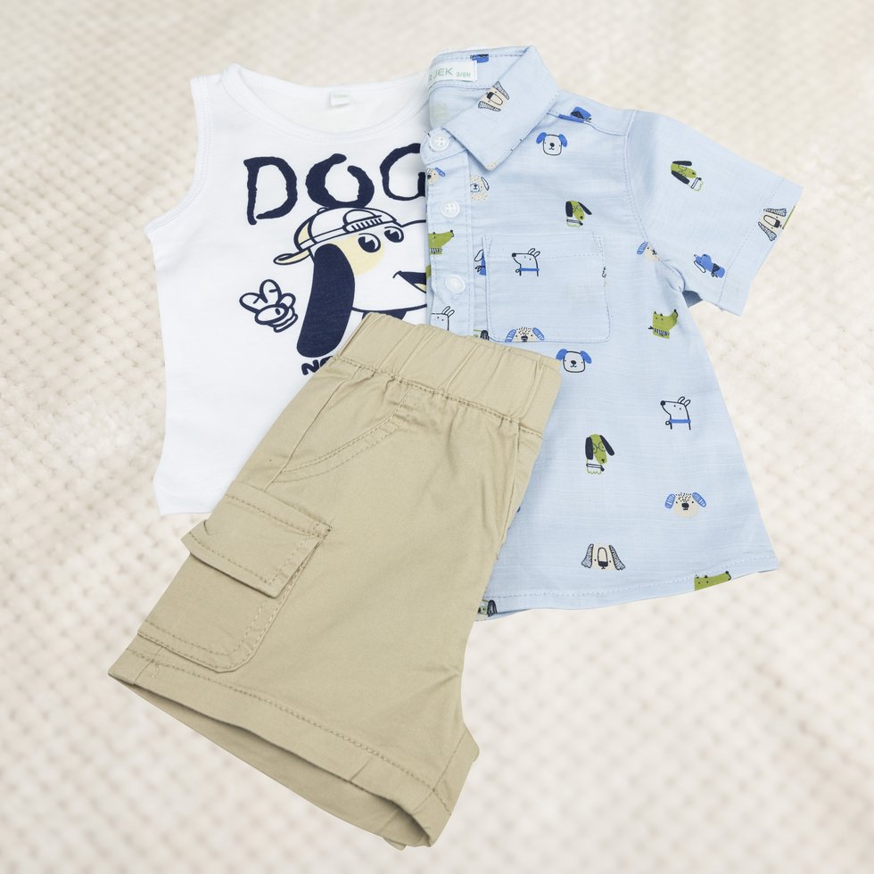 Set Hunde Hose, Shirt, Hemd Größen: 3 - 18 Monate